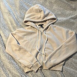 Forever 21 Cream Hooded Jacket